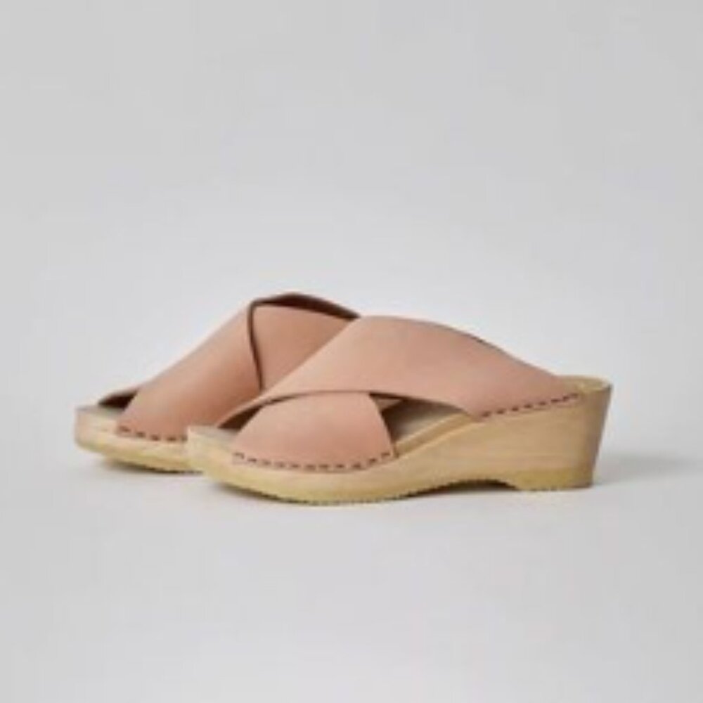 No. 6 Frida Clog Mid Wedge in Pink Sand